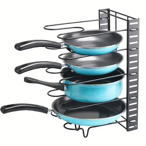 SRD Étagère de rangement à 8 niveaux pour cuisine avec 2 crochets en acier 4,5 mm