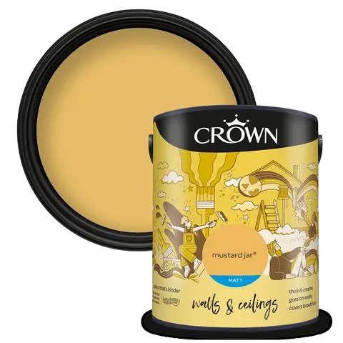 Crown Matt Emulsion Mustard Jar 2.5L