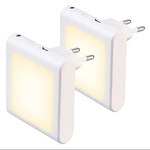 VIVREAL 2-Pack Night Light Plug with Twilight Sensor, Continuously Adjustable Brightness, for Children's Room, Staircases, Bedrooms, Kitchens, Orientation Light, Warm White