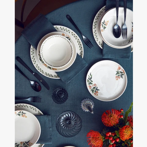 English Home Elena Keramik-Tafelservice 16-teilig, für 4 Personen. Grün - Orange