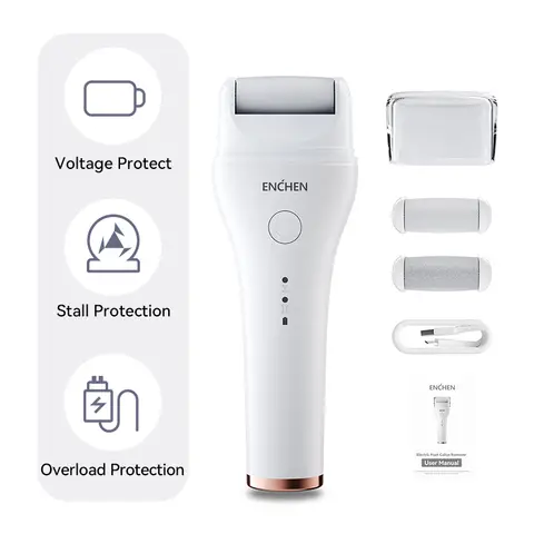 ENCHEN Rock Electric Foot Callus Remover With 3 Roller Heads,1pc