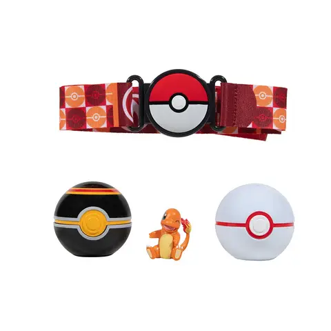 Jazwares Pokémon Charmander Clip 'N' Go Belt Set with Premier Ball and Luxury Ball