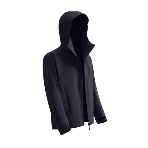 ochama 【Pangolin 500 Series】 Stretchy Soft Shell Jacket Unisex in Obsidian Black M