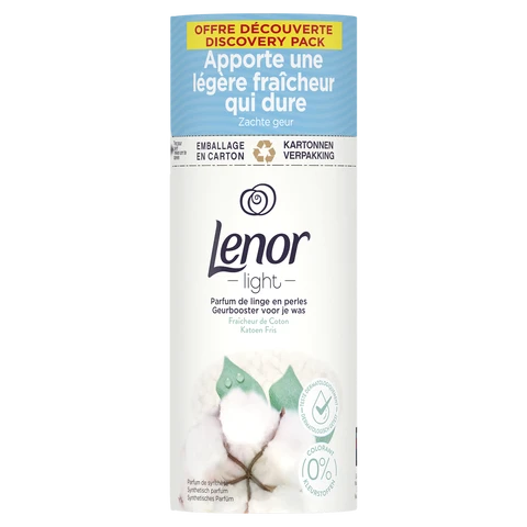 LENOR Light 0 % Parfum de linge en perles fraîcheur de coton - 11 doses/140 g
