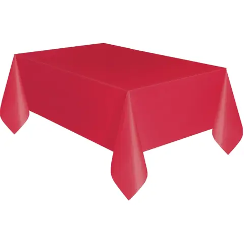 Unique Plastic Table Cover, Red, 1.37 x 2.74m