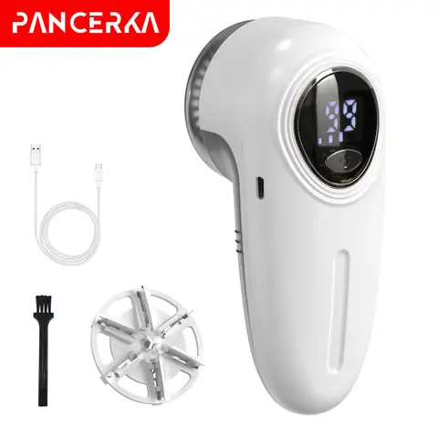 PANCERKA Tondeuse anti-peluches électrique pour vêtements, batterie 500 mAh, moteur rapide 7500 tr/min, 6 lames de précision, boîtier en ABS mat et peint