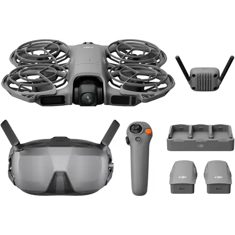 Ringlicht F-100 voor smartphones inbegrepen, DJI Neo 2 Motion Fly More Combo met RC Motion 3 en bril N3, stabiele transmissie met digitale ontvanger, 4K-droon voor beginners, FPV-vlucht, 3 batterijen