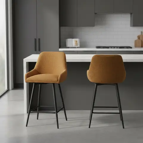 Bar Stools Oscar Mustard 2pcs