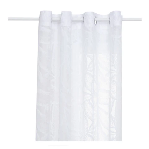 Atmosphera Lazi Voilage blanc motif feuilles - 140 x 240 cm