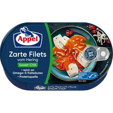 Appel zarte Heringsfilets Sweet Chili MSC 200 g