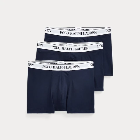 Ralph Lauren Classic Stretch-Cotton Trunk 3-Pack - Navy / White / Navy AOPP