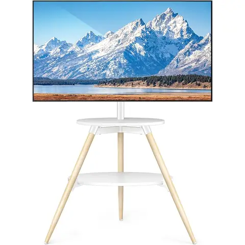 5Rcom TV Floor Stand for 32-65 Inch LED LCD OLED Screen Max VESA 400x400mm Max Load 40kgs White