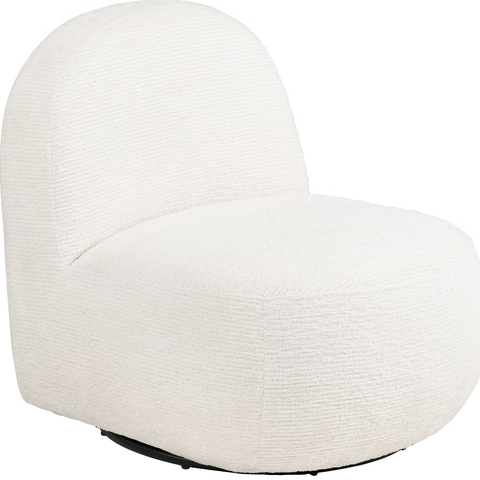 HOUSE NORDIC Fauteuil de salon pivotant, blanc cassé  HN1081