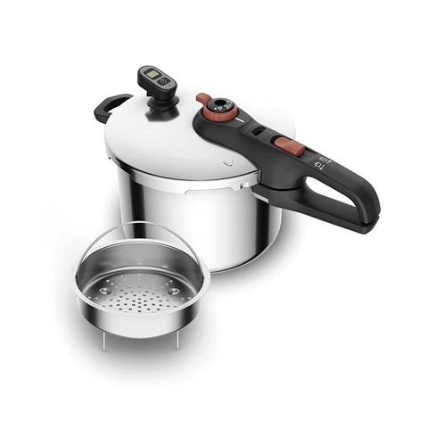 Tefal Secure Chrono Schnellkochtopf, 6 Liter, Edelstahl