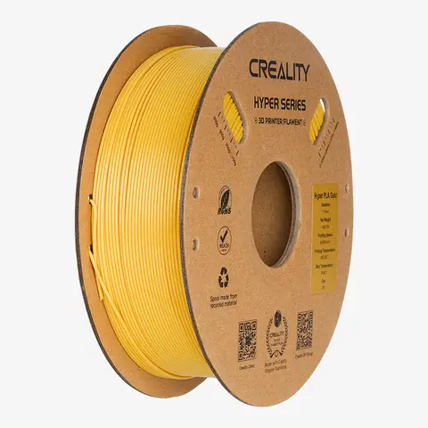 Creality Hyper PLA Gold-Filament 1,75 mm, Hochgeschwindigkeit 30–600 mm/s, Formgenauigkeit ±0,02 mm, kompatibel mit den meisten FDM-3D-Druckern, 1 kg (2,2 lbs) Spule
