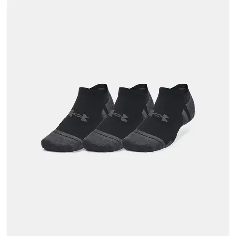Under Armour Performance Tech 3-Pack No Show Socks - Black/Jet Gray