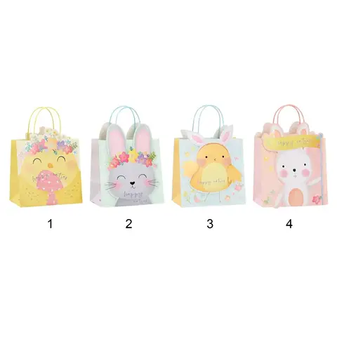 Mikirei Gift Bags Easter 3D Assorted Medium 8 Pieces