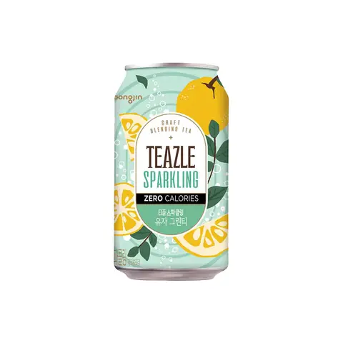 TEAZLE Zero Sparkling Citron Green Tea 340ml Can
