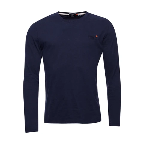 SUPERDRY T-shirt Homme à Manches Longues Style Vintage Couleur Bleu Marine Taille M
