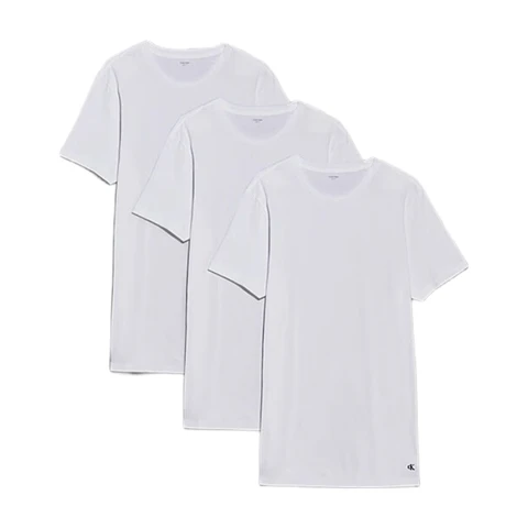 Calvin Klein 3 Pack Crewneck T-Shirt - Cotton Classics - White L