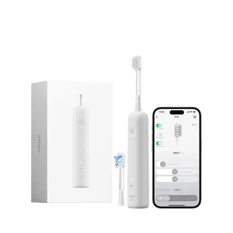 Laifen Wave Spezial Elektrische Zahnbürste, Oszillation & Vibration Schallzahnbürste für Erwachsene mit App, 2 Bürstenköpfe (Grau)