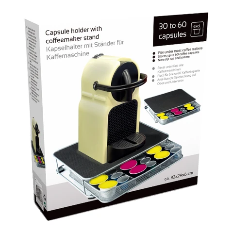Standard-Kaffeemaschine mit Kapselhalter 32 x 29 x 6 cm Metall/Schwarz/Silber