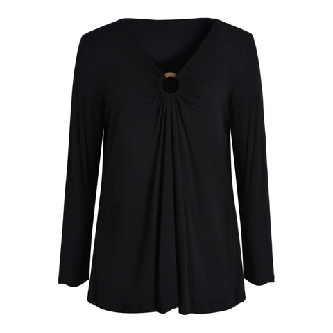 IZURIA v-neck black long sleeved top  S