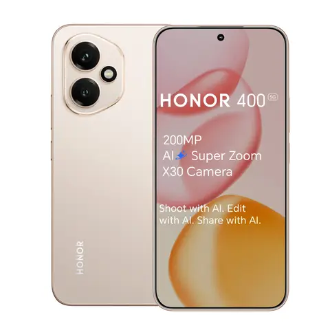 HONOR 400 Smartphone, 5G-Mobiltelefon, 200 MP Kamera mit KI-Superzoom, 6,55 Zoll, 8 GB + 256 GB, 5000 nits Ultra-Hell-Display, 5-Sterne Drop-Resistenz, Dual-SIM, Android 15, Desert Gold
