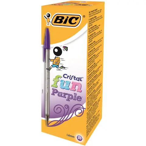 Bic Cristal Fun Ballpoint Purple, Pack of 20
