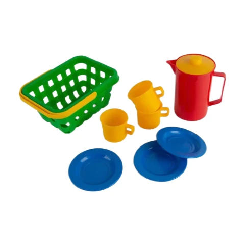 Dantoy Coffee and Picnic 9 Piece Plastic Pretend Play Tea Set