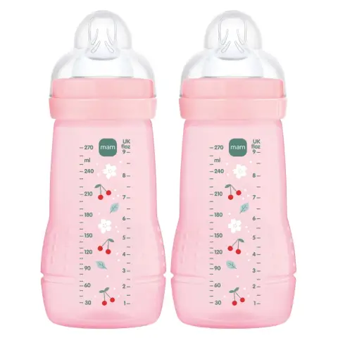 MAM Easy Active Baby Bottles 270ml - 2pk Girl
