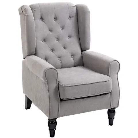 Homcom Armchair Wingback Linen Effect Grey