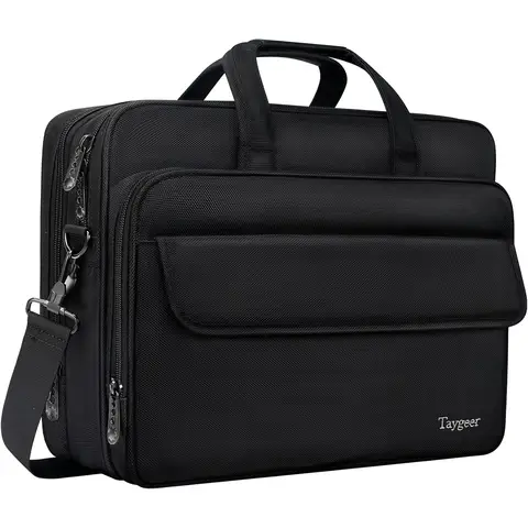 Taygeer Laptop-Tasche für 17 Zoll, Herren, große Arbeits- und Geschäftstasche, wasserdicht, Geschenkidee für Männer, Schwarz, Neujahrssale, Top-Geschenk-Tips