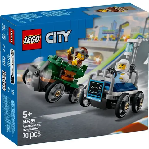 Lego City grote voertuigen vliegtuig ziekenhuis bouwset - 60459, 2 zeepkistauto's