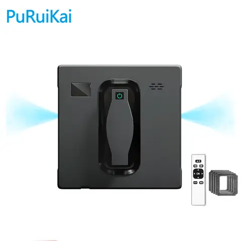 PuRuiKai Roboter-Fensterreiniger, Dual-Wasser-Sprühfunktion, Smart Memory, hohe Vakuumsaugkraft, Lasersensor, Reinigungsroboter für Glas und Wände im Haushalt