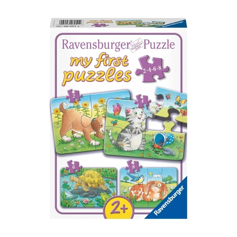 Ravensburger My First Puzzle Kinderrätsel mit niedlichen Haustieren, grau