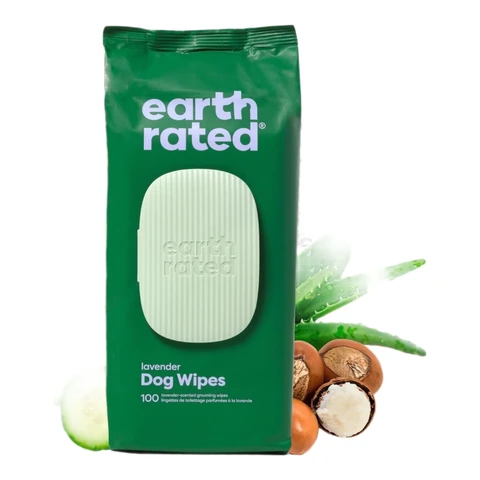 Earth Rated Pet Grooming 100 Dog Wipes Lavender Scented