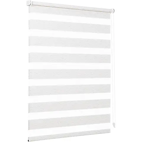 Store Double Rouleau Seykey, Fixation par Clip, Sans Perforation pour Fenêtres, Double Store à Rouleau de 40 cm de Large, Protection Solaire à Double Rouleau, 40x100 cm, Lin
