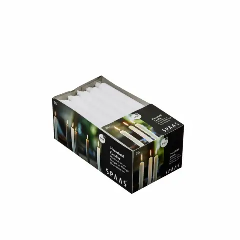 Spaas Dinner Candles Household Unscented White 20pcs