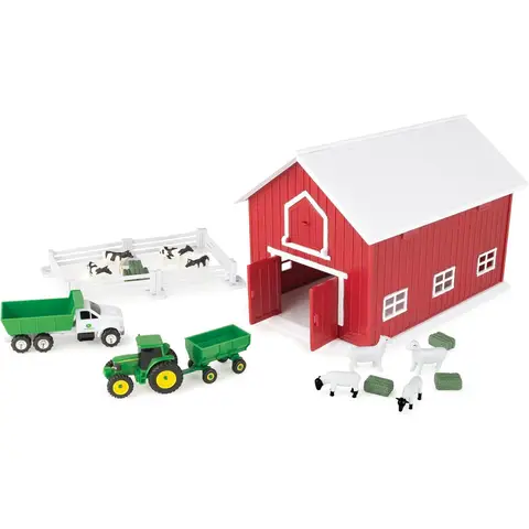 John Deere KIDS 1:64 scale John Deere 24 Piece Playset with Red Barn