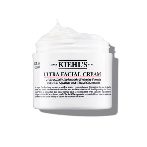 KIEHL'S Ultra Facial Cream, pflegende, leichte Gesichtscreme mit Squalan und Glykoprotein 125ml