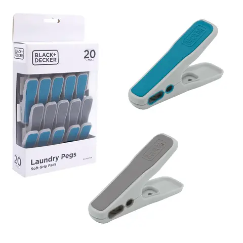 BLACK+DECKER 20 Pack of Pegs - Aqua & Moon Grey