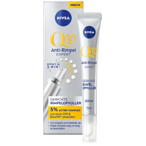 NIVEA Q10 Anti-Rimpel Expert Serum Ogen - Rimpel Opvuller Voor de rijpe huid - Anti-Age Skincare Met Q10 - Oogserum - 15 ml