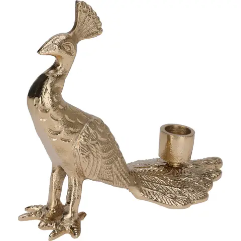 PFAU-KERZENHALTER GOLD