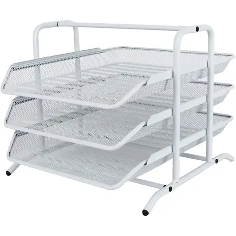 3 Tier A4 Mesh in Tray,White