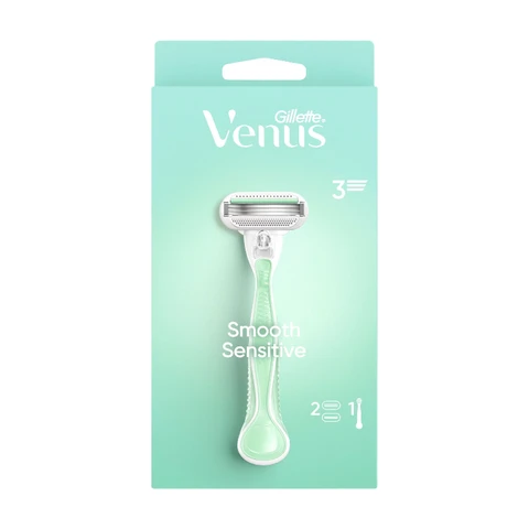 GILLETTE VENUS Smooth Sensitive - Rasoir + 2 Recharges - 1 Unité