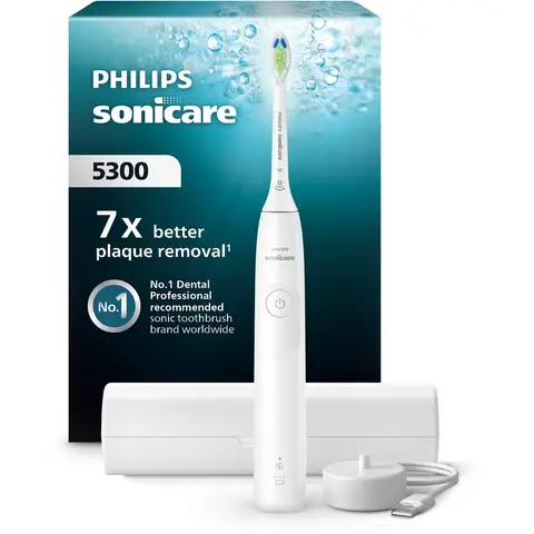 Philips Sonicare 5300 Series - Elektrische Tandenborstel - Wit - Reisetui - Wittere tanden - HX7108/02