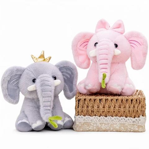Peluche Couple de bébés éléphants, modèle aléatoire - 21 cm