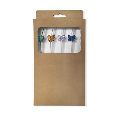 Huacan high borosilicate high-temperature resistant and environmentally friendly straw creative bow straw