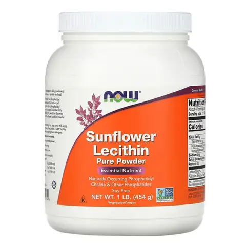 NOW Foods Sunflower Lecithin Daily Wellness Support Powder - 454g